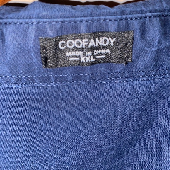 Coofandy American Patriotic Western Long Sleeve Button Down Shirt Men's XXL Navy - Picture 7 of 10